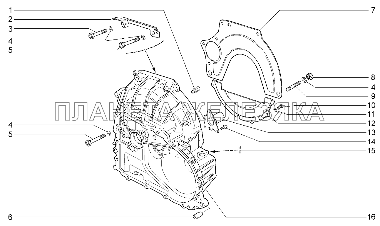 Картер сцепления Lada Kalina 2192, 2194